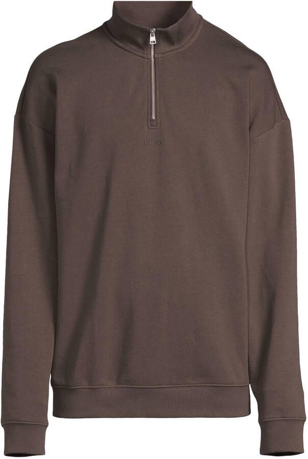 HUGO sweater met logo donkerbruin - Foto 2