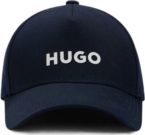 HUGO pet met logo donkerblauw