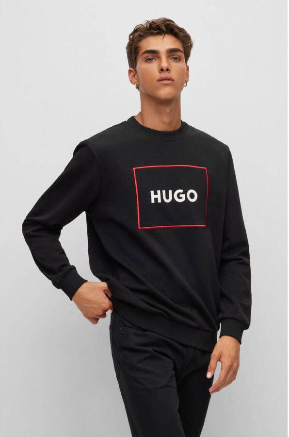 HUGO sweater Delery met logo black