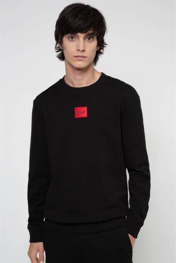 HUGO sweater Diragol met logo zwart