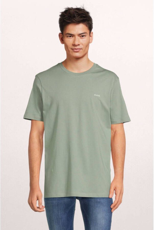 HUGO T-shirt met printopdruk light pastel green