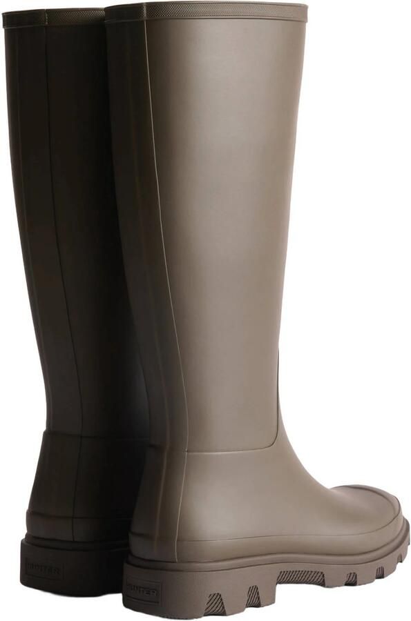 Hunter Downpour tall regenlaarzen met profielzool en logo bruin - Foto 3