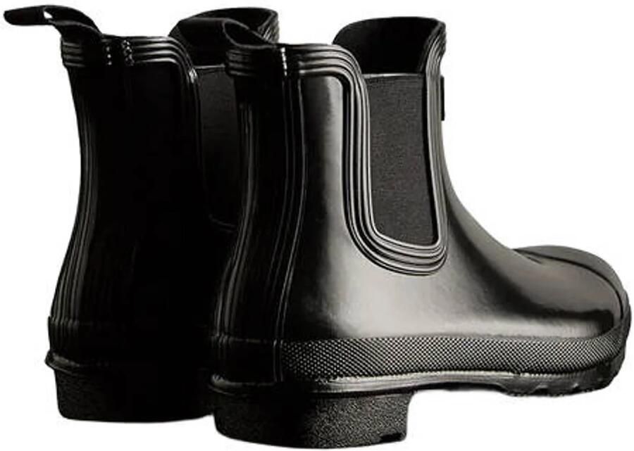 Hunter Original gloss regenlaarzen met profielzool zwart - Foto 3