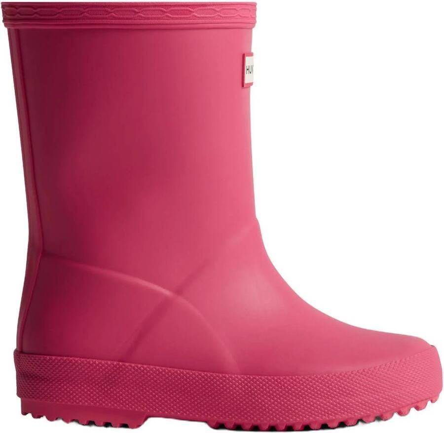 Hunter Original kids first wellington bright pink regenlaarzen met logo roze - Foto 2