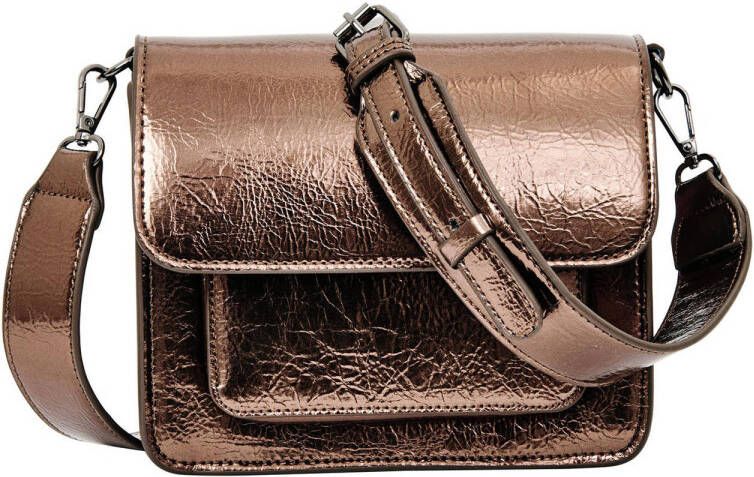 HVISK crossbody tas Cayman Pocket Metallic Structure brons