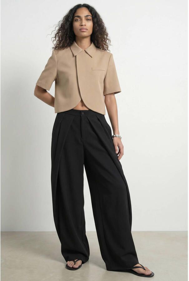 HYPEDROP barrel gebreide casual broek zwart