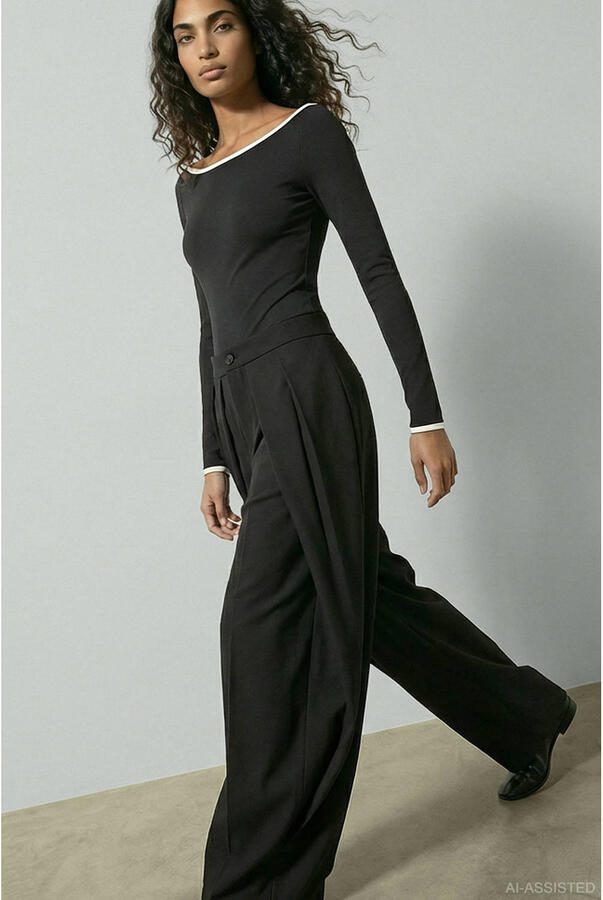 HYPEDROP barrel regular waist pantalon antraciet