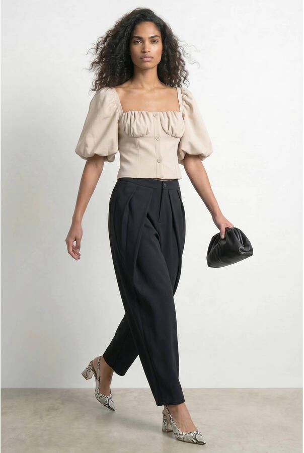 HYPEDROP barrel regular waist pantalon antraciet - Foto 3