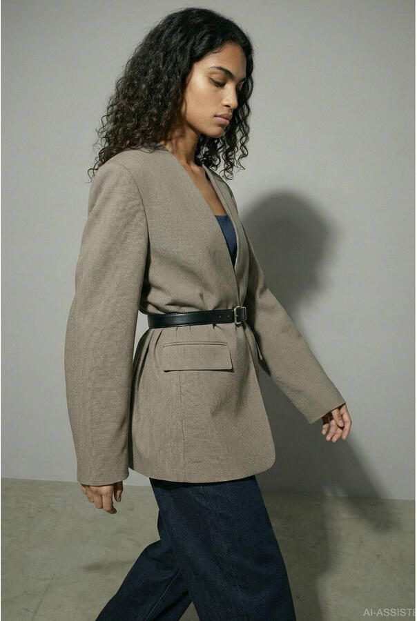 HYPEDROP geruit regular blazer zwart - Foto 3