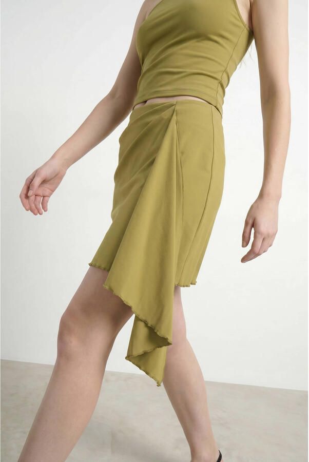 HYPEDROP mini rok met plooien groen - Foto 2