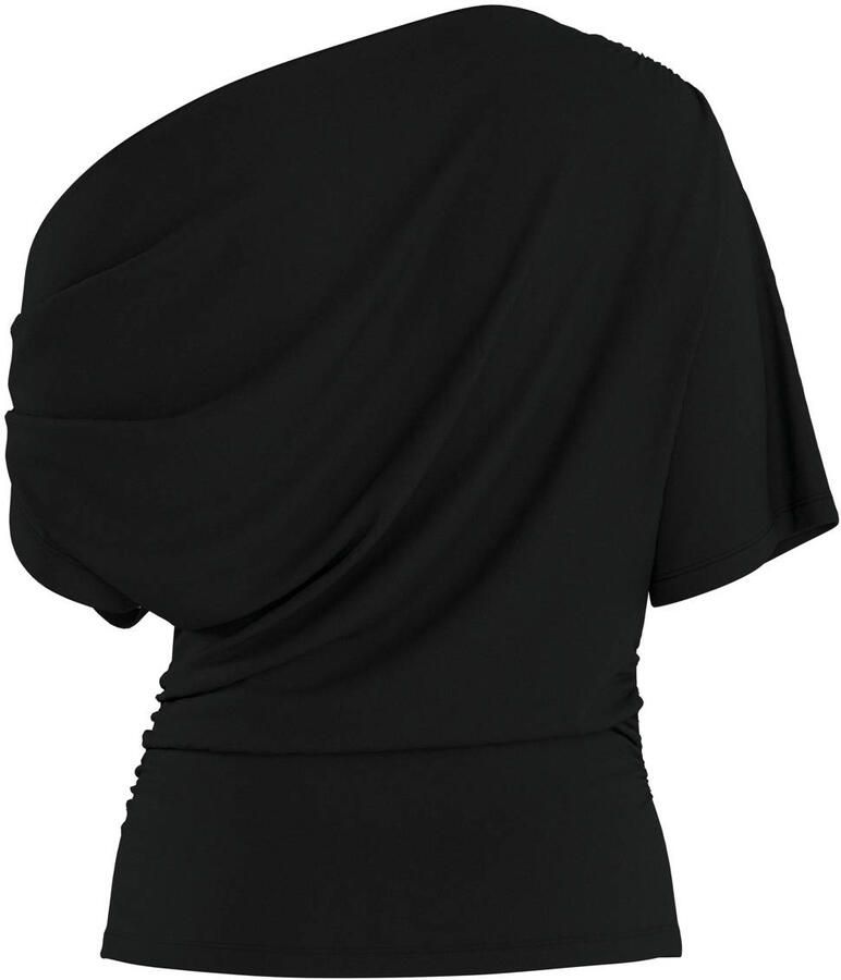 HYPEDROP one shoulder aansluitende top zwart - Foto 2
