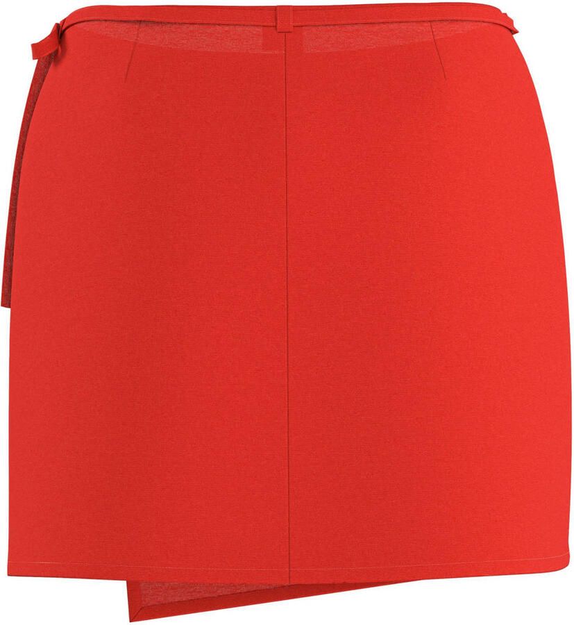 HYPEDROP viscose korte rok met linnen rood - Foto 2