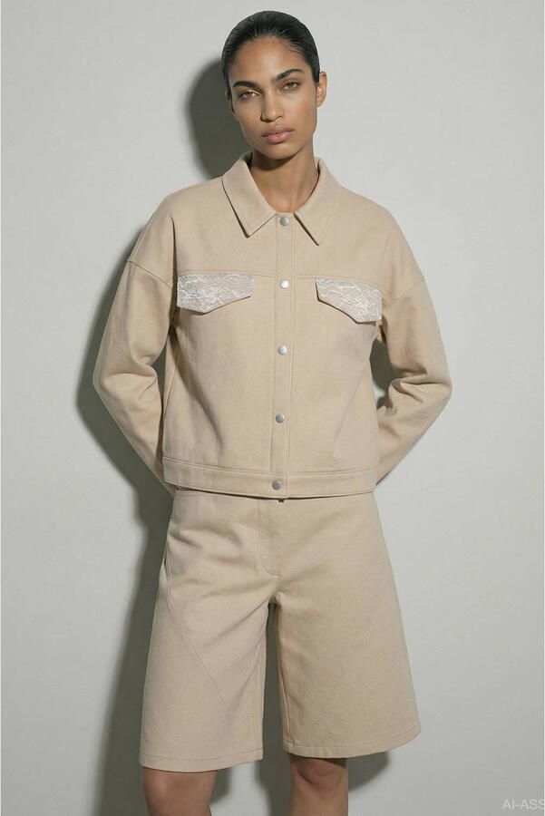 HYPEDROP wide leg bermuda short ecru