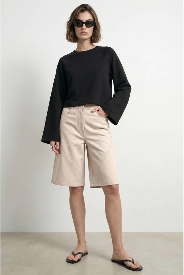 HYPEDROP wide leg bermuda short ecru - Foto 2