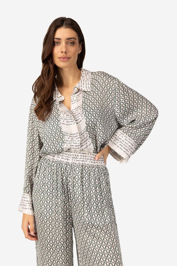 Ibana Viscose blouse met print Tafine groen - Foto 2