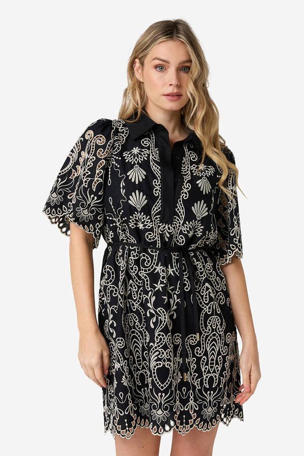 IBANA blousejurk broderie zwart - Foto 5