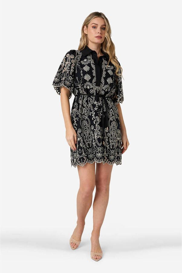 IBANA blousejurk broderie zwart - Foto 6