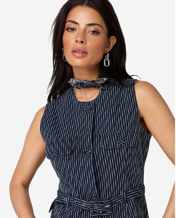 IBANA gestreepte blouse donkerblauw - Foto 2