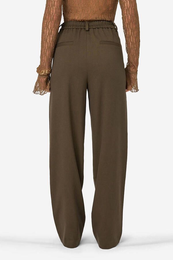 IBANA high waist regular fit broek donkergroen