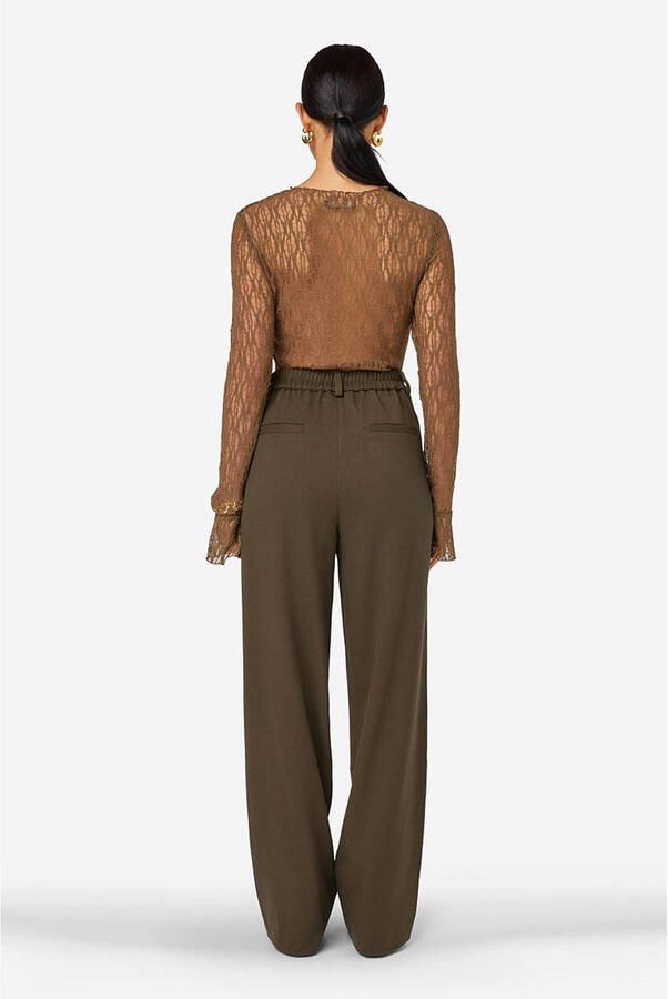IBANA high waist regular fit broek donkergroen - Foto 2