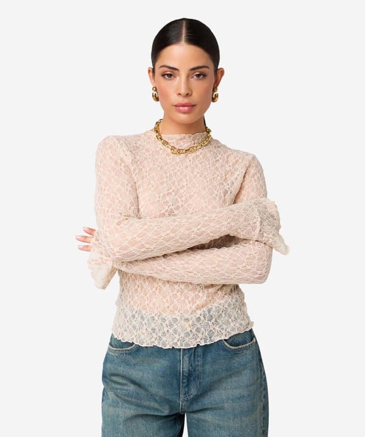 IBANA kanten top beige - Foto 2