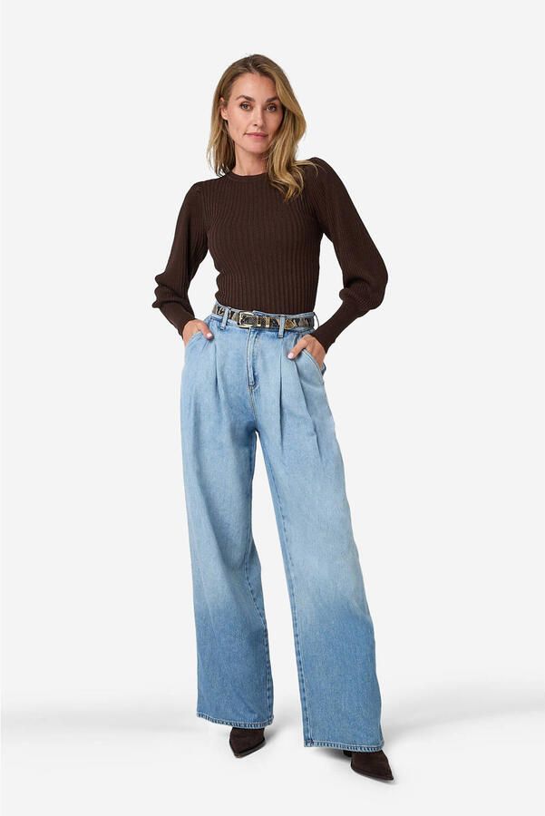 IBANA pullover trui donkerbruin met lurex - Foto 5