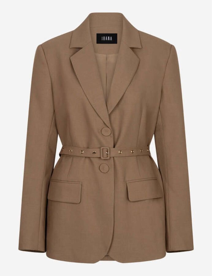 IBANA regular blazer met wol lichtbruin - Foto 5