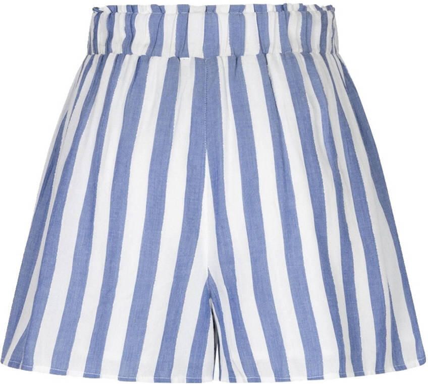 IBANA regular waist gestreepte casual short blauw - Foto 2