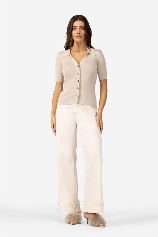 Ibana Lurex top met knopen Trirella naturel