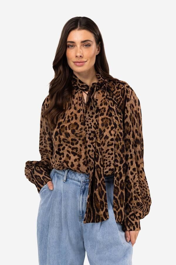 IBANA Dames Blouses Trixy Blouse Bruin - Foto 6