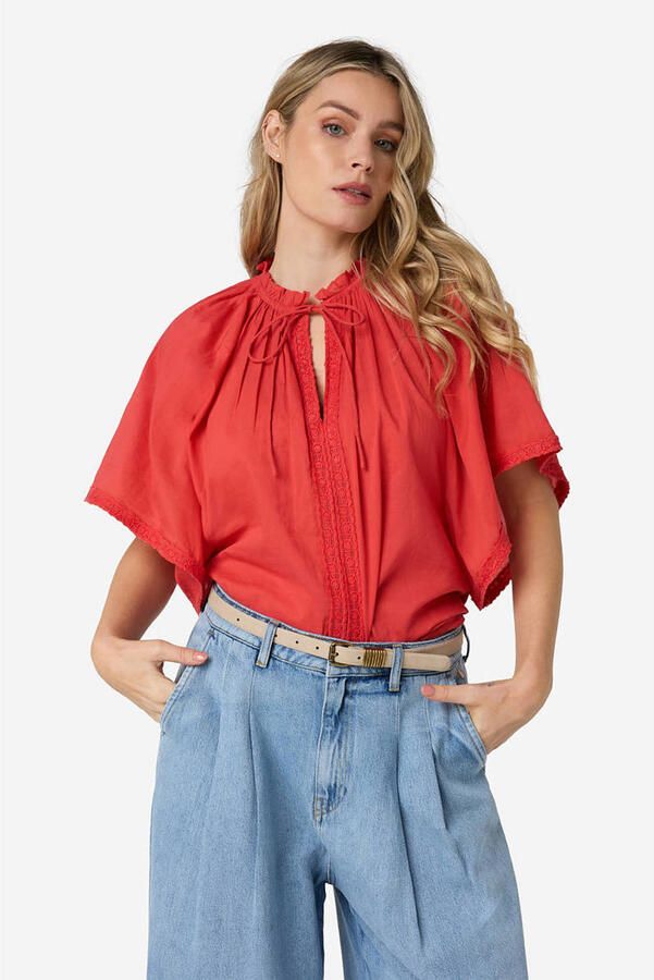 IBANA top rood broderie
