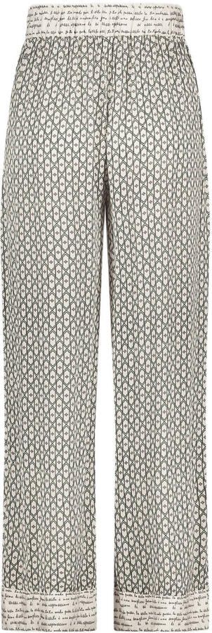IBANA wide leg high waist casual broek grijsgroen