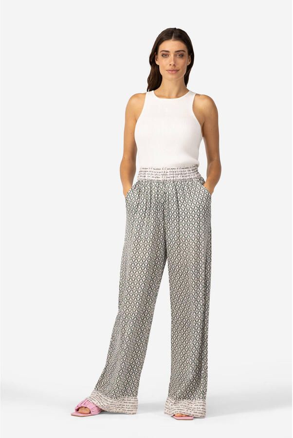 IBANA wide leg high waist casual broek grijsgroen - Foto 2