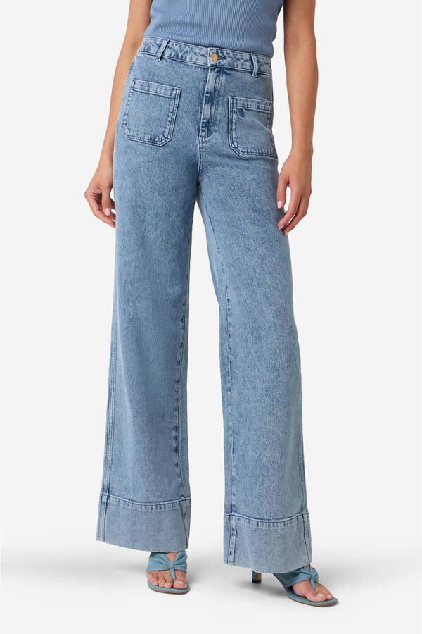 IBANA wide leg jeans medium blue denim - Foto 5