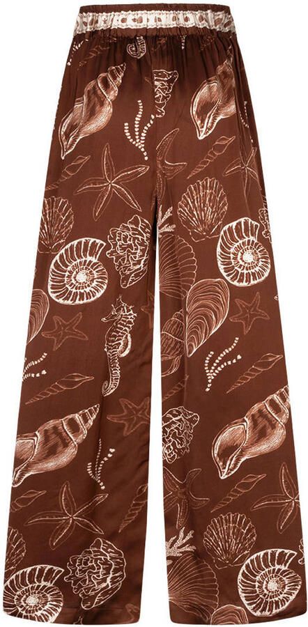 IBANA wide leg regular waist broek bruin - Foto 3