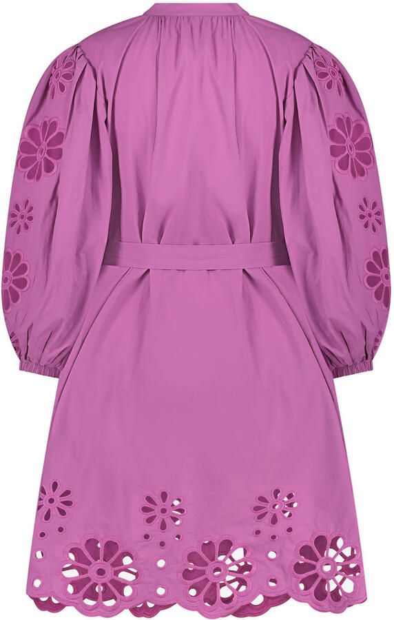 Ibana Mini-jurk met broderie details Diviana roze - Foto 5