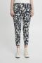 ICHI cropped straight fit pantalon IHKATE met all over print donkerblauw wit - Thumbnail 1