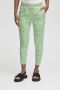 ICHI cropped straight fit pantalon IHKATE met all over print groen - Thumbnail 1