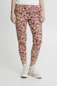 ICHI gebloemde cropped straight fit pantalon IHKATE multi roze groen
