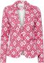 ICHI getailleerde blazer IHKATE PRINT met all over print roze wit - Thumbnail 1