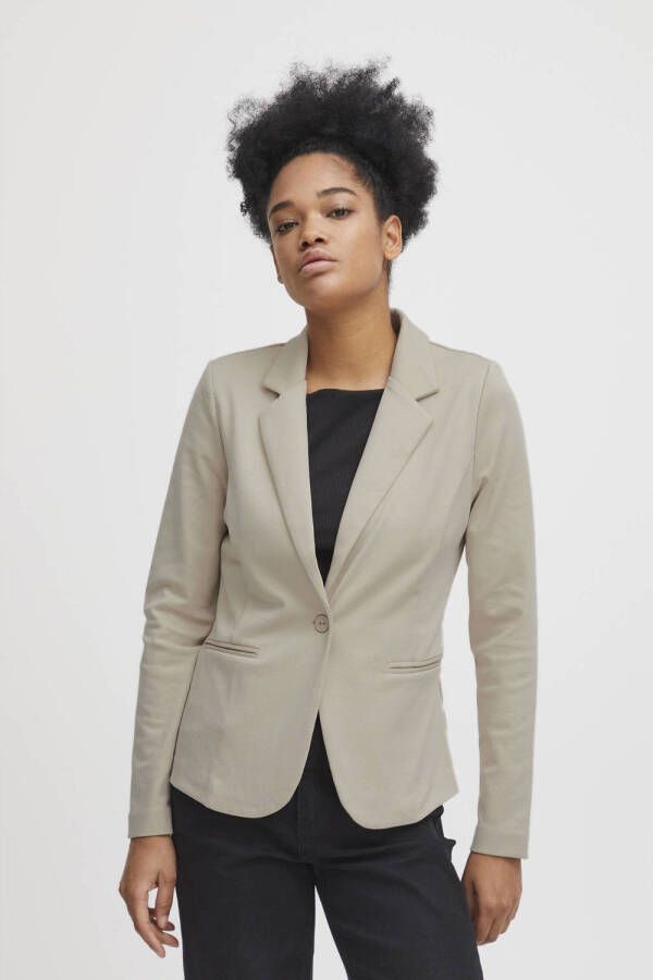 Ichi Beige Blazer met Reverskraag Beige Dames - Foto 2