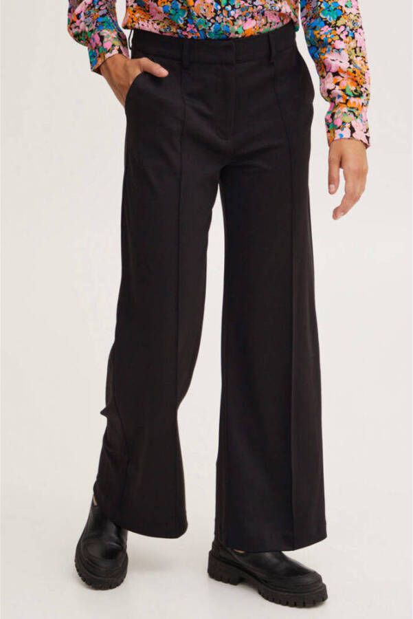 Ichi Casual gebreide broek voor dagelijks gebruik Black Dames