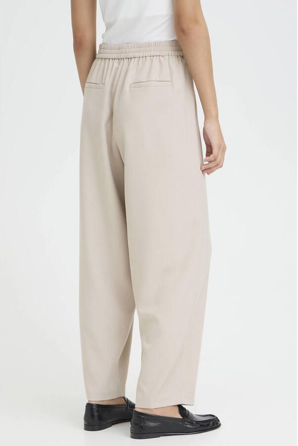 ICHI barrel regular waist pantalon ecru - Foto 2
