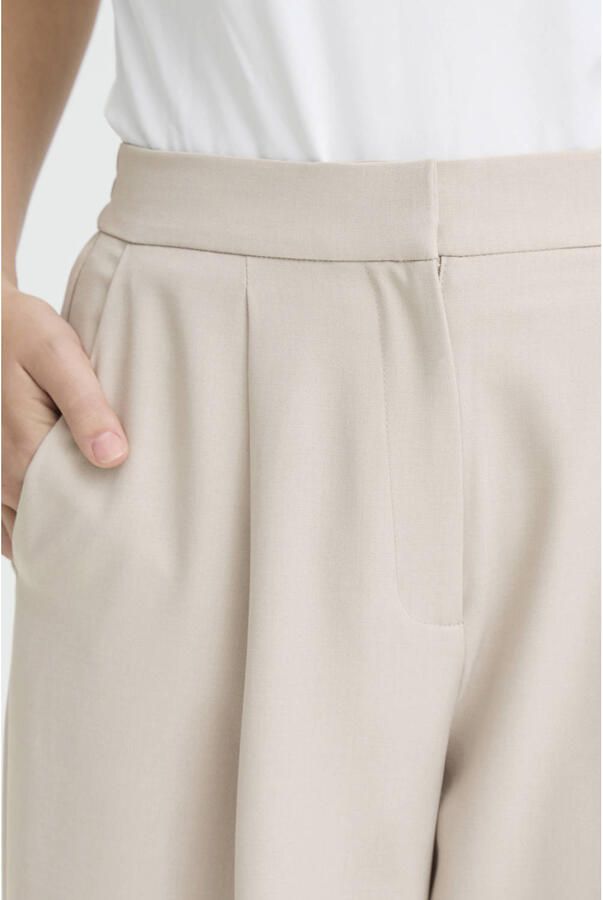 ICHI barrel regular waist pantalon ecru - Foto 2