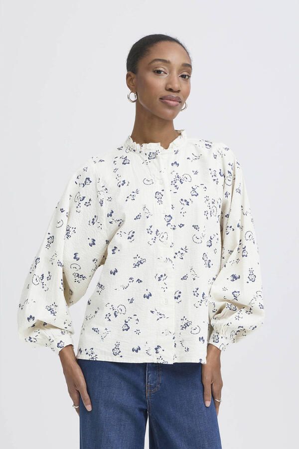 ICHI blouse blauw