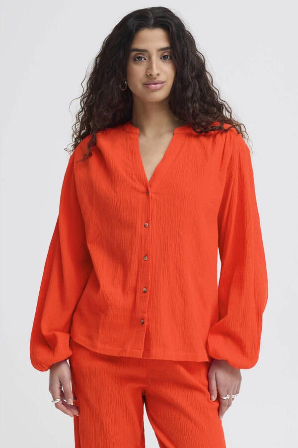 ICHI blouse donker oranje