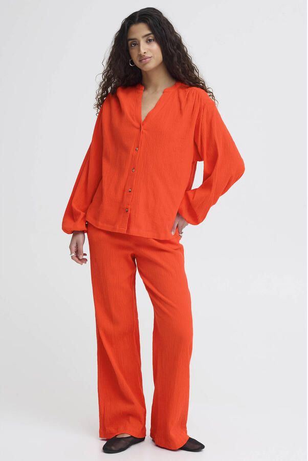 ICHI blouse donker oranje - Foto 3