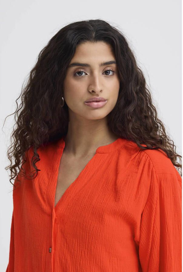 ICHI blouse donker oranje - Foto 2