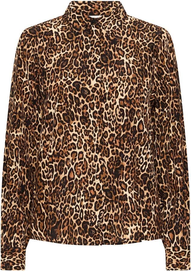 ICHI blouse met panterprint bruin - Foto 2
