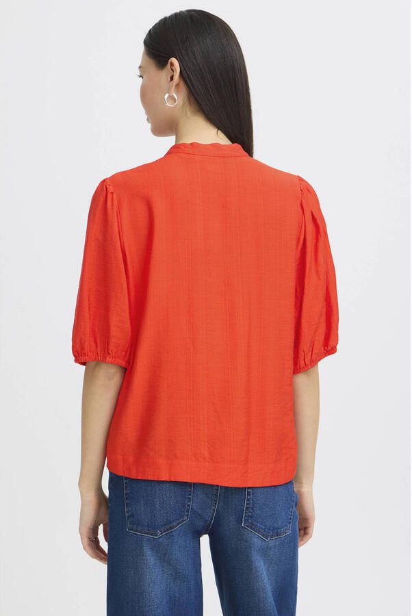 ICHI blousetop koraalrood - Foto 3